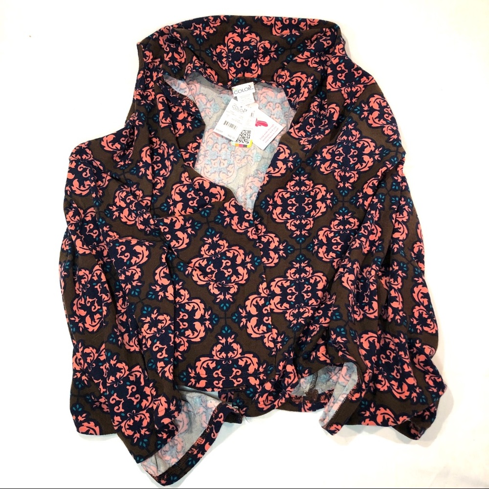 NWT All for Color Rue de Mocha cardigan scarf Sm